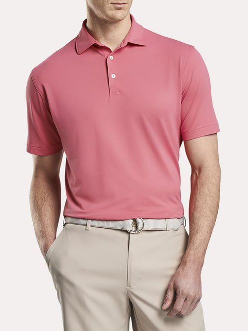 Peter Millar Solid Stretch Mesh Sean Collar Polo