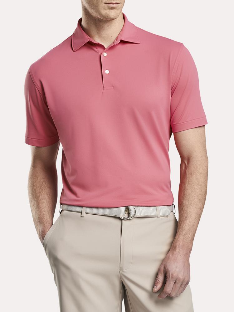 Peter Millar Solid Stretch Mesh Sean Collar Polo - Saint Bernard