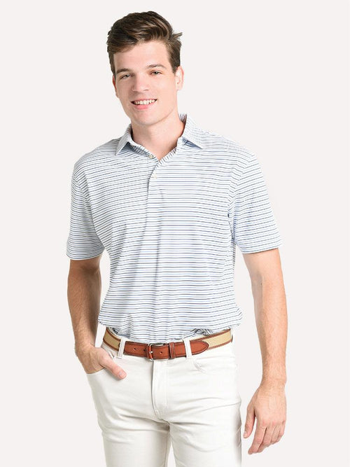 Peter Millar Peace Stripe Stretch Mesh Polo