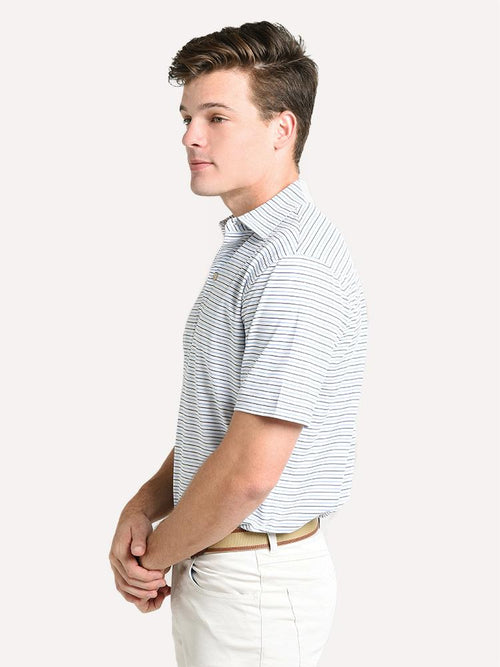 Peter Millar Peace Stripe Stretch Mesh Polo