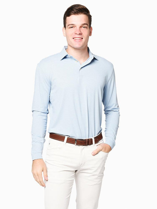 Peter Millar Men’s Lyons Peached Jersey Long-Sleeve Polo