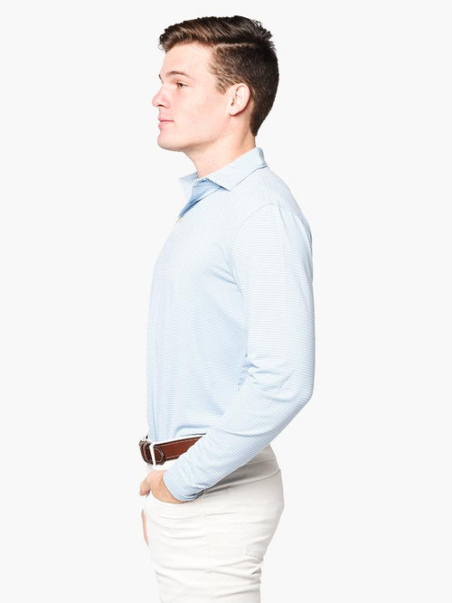 Peter Millar Men’s Lyons Peached Jersey Long-Sleeve Polo