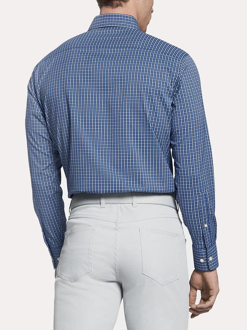 Peter Millar Peformance Stretch Long Tattersall Sport Shirt