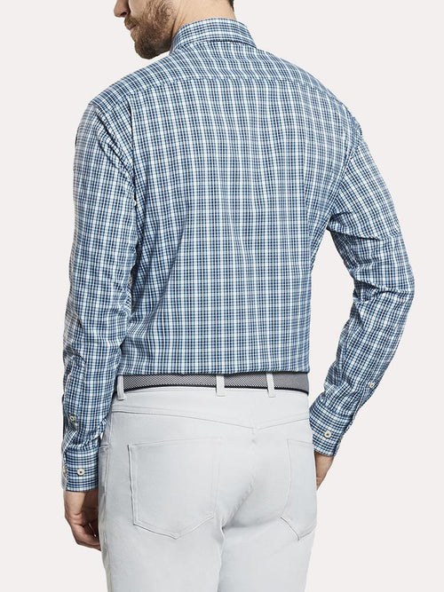 Peter Millar Performance Stretch Wolf Valley Plaid Sport Shirt