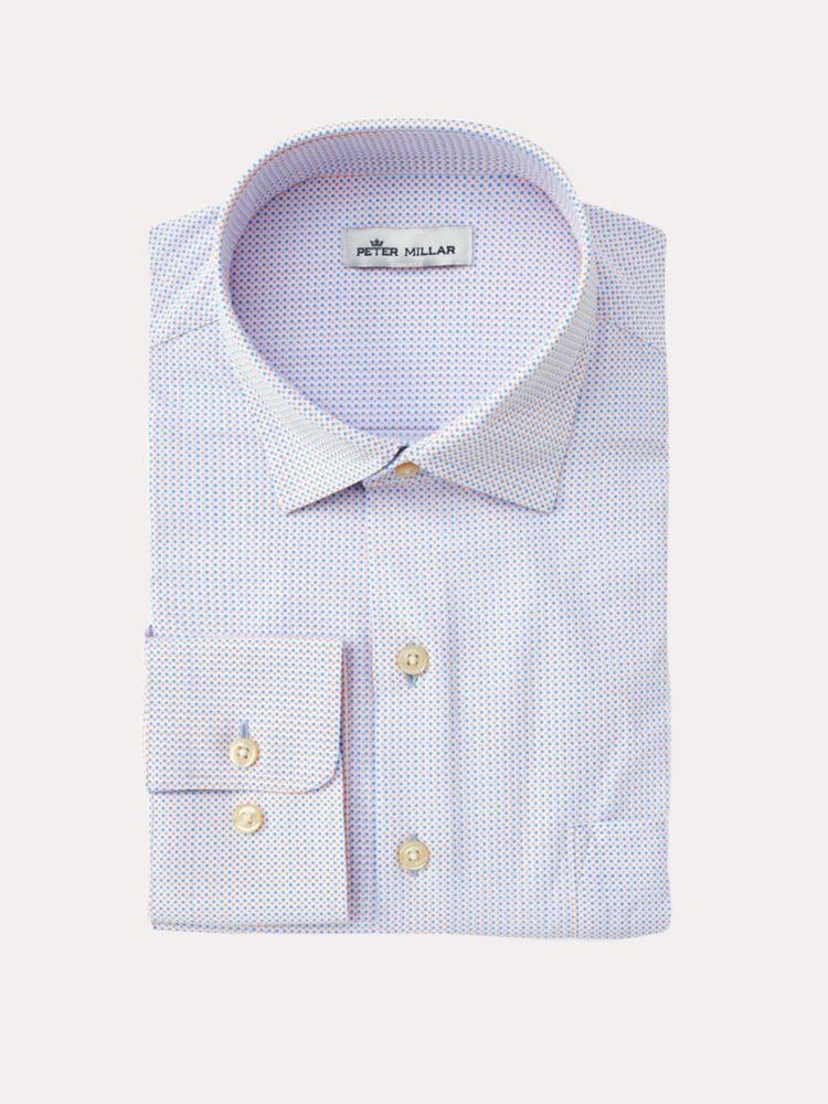 Peter Millar Performance Everett Multi Dot Woven Shirt - Saint Bernard