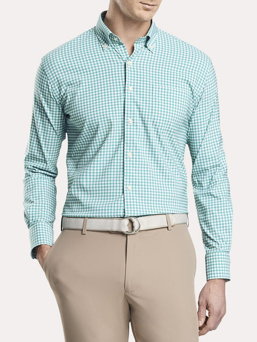 Peter Millar Performance Stretch Humphrey Ginghan Woven Shirt
