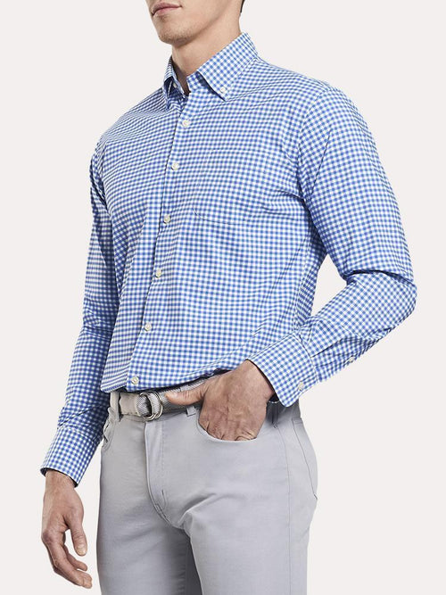 Peter Millar Performance Stretch Humphrey Ginghan Woven Shirt