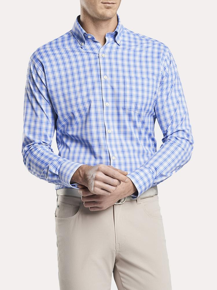 Peter Millar Performance Stretch Pikes Plaid Sport Shirt - Saint Bernard