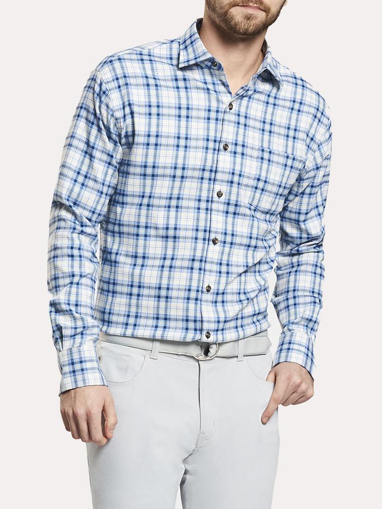 Peter Millar Taiga Plaid Performance Flannel - Saint Bernard