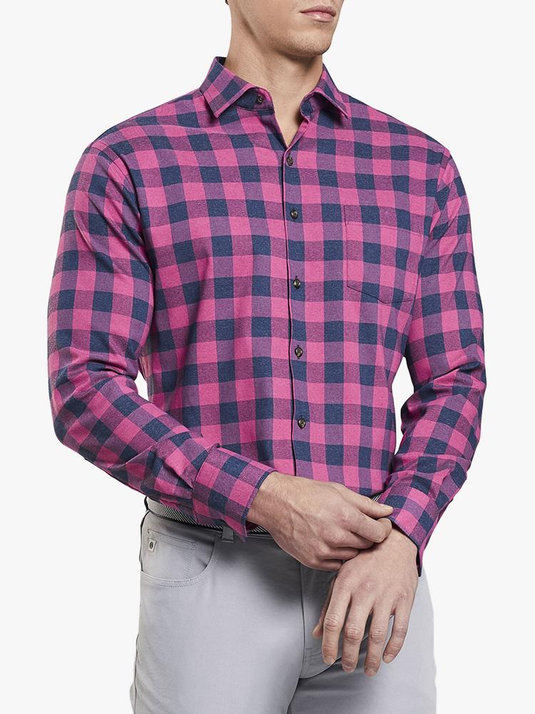 Peter Millar Men’s Jasper Buffalo Plaid Performance Flannel Shirt - Saint Bernard