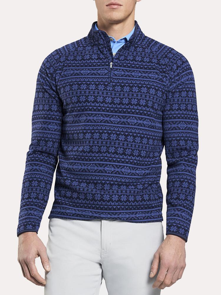 Peter Millar Men's All Day Microfleece Print Quarter Zip - Saint Bernard