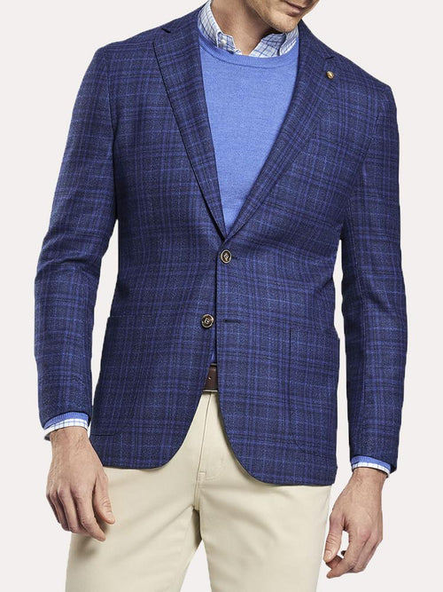 Peter Millar Men's Midnight Windowpane Soft Jacket