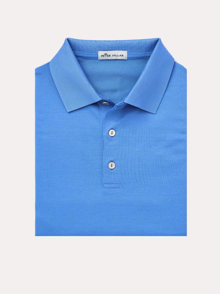 Peter Millar Crown Ease Solid Cotton Lisle Polo - Saint Bernard