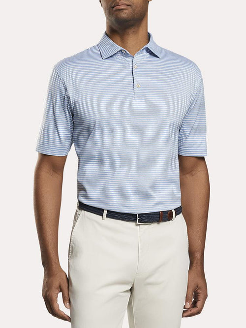 Peter Millar Men's Crown Ease Boulder Stripe Cotton Lisle Polo
