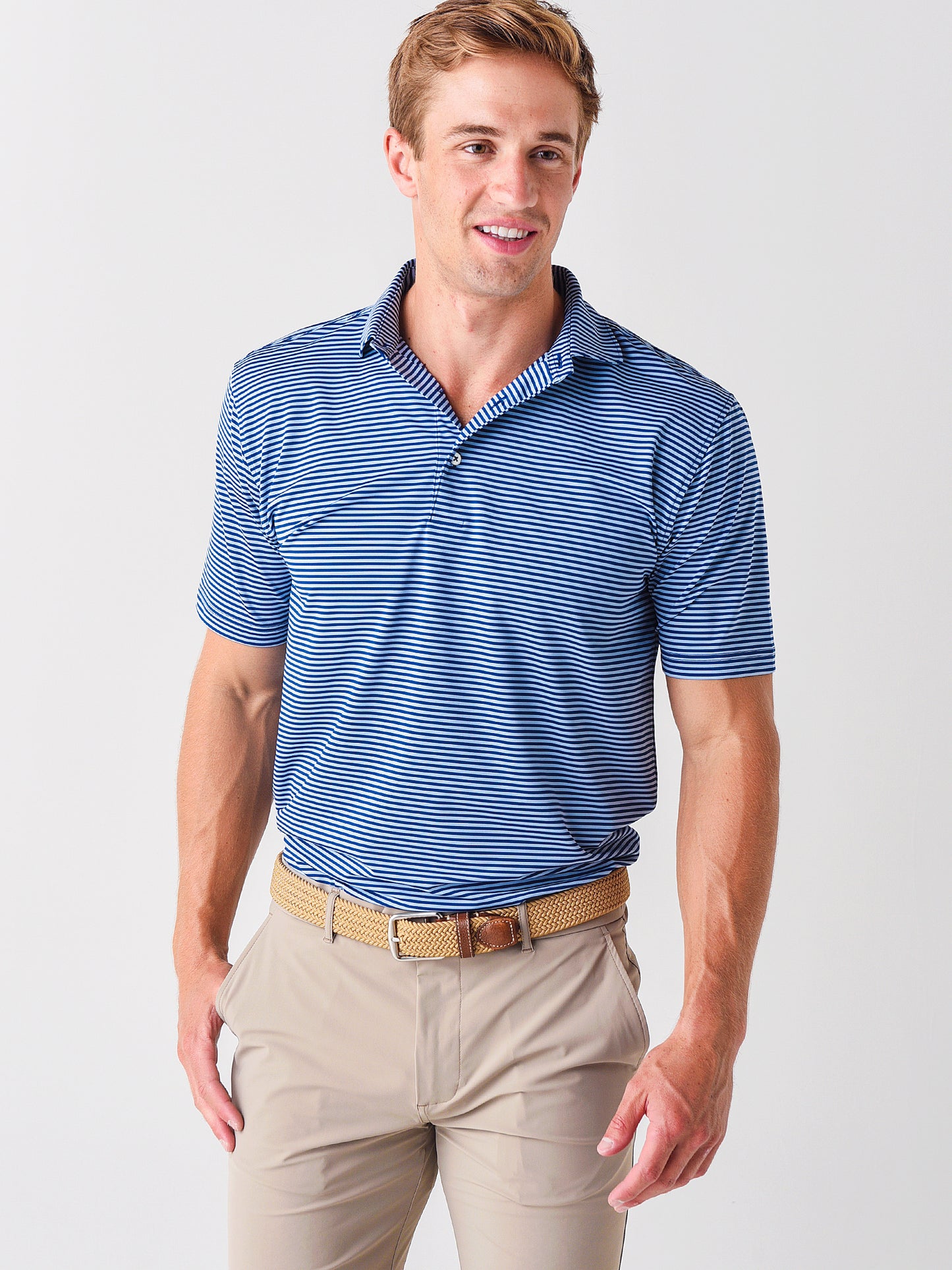 Saint Bernard Men's Edward Stripe Performance Polo - Saint Bernard