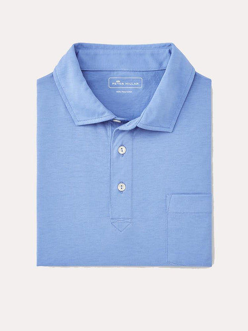Peter Millar Men's Seaside Aqua Cotton Solid Polo