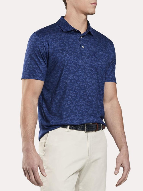 Peter Millar Men's Seaside Aqua Cotton Waterway Polo