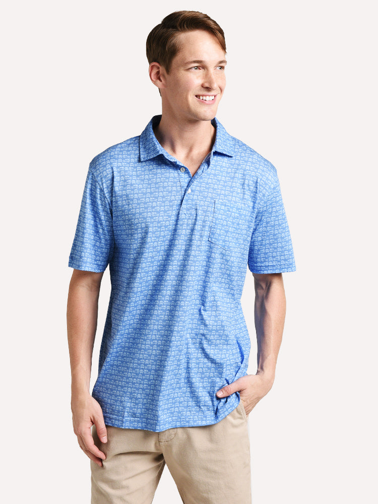 Peter Milar Men's Aqua Cotton Scout Polo - Saint Bernard