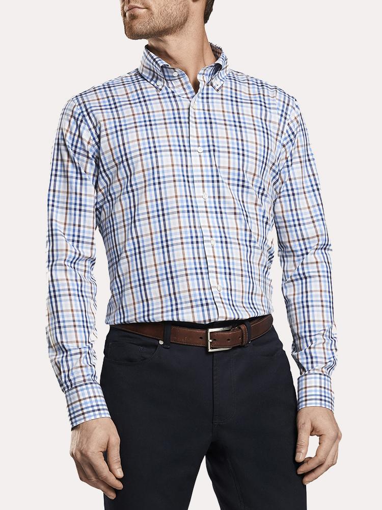 Peter Millar Chukka Multicolor Check Sport Shirt - Saint Bernard