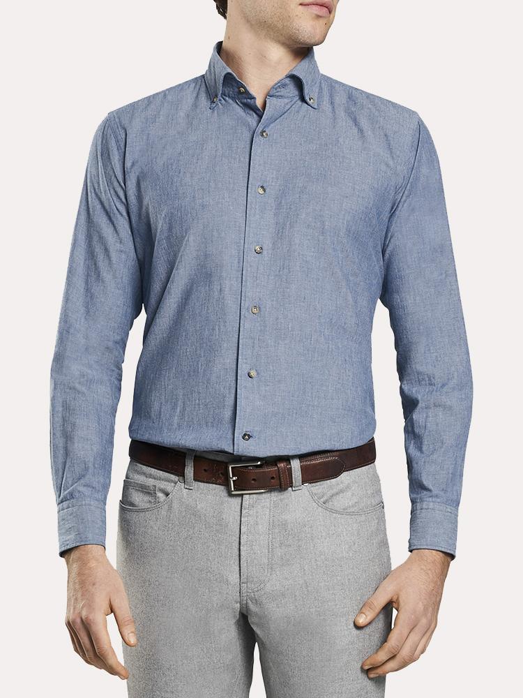 Peter Millar Collection Chambray Sport Shirt - Saint Bernard