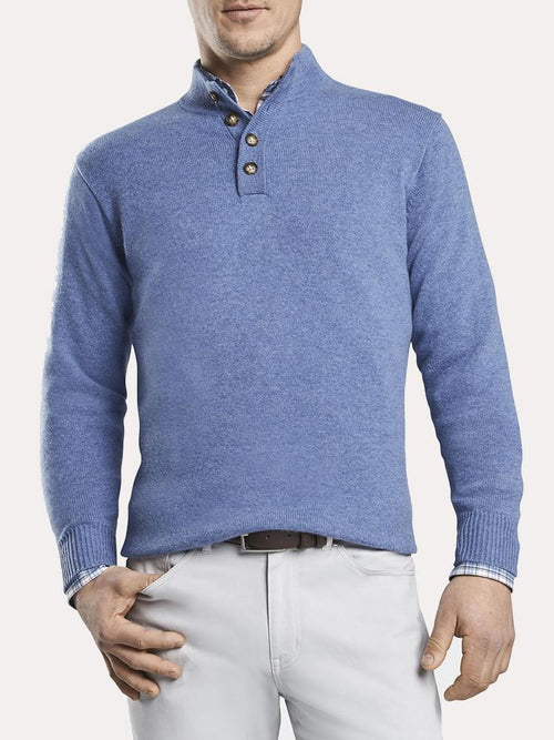Peter Millar Crown Comfort Cashmere Four Button Mock Sweater