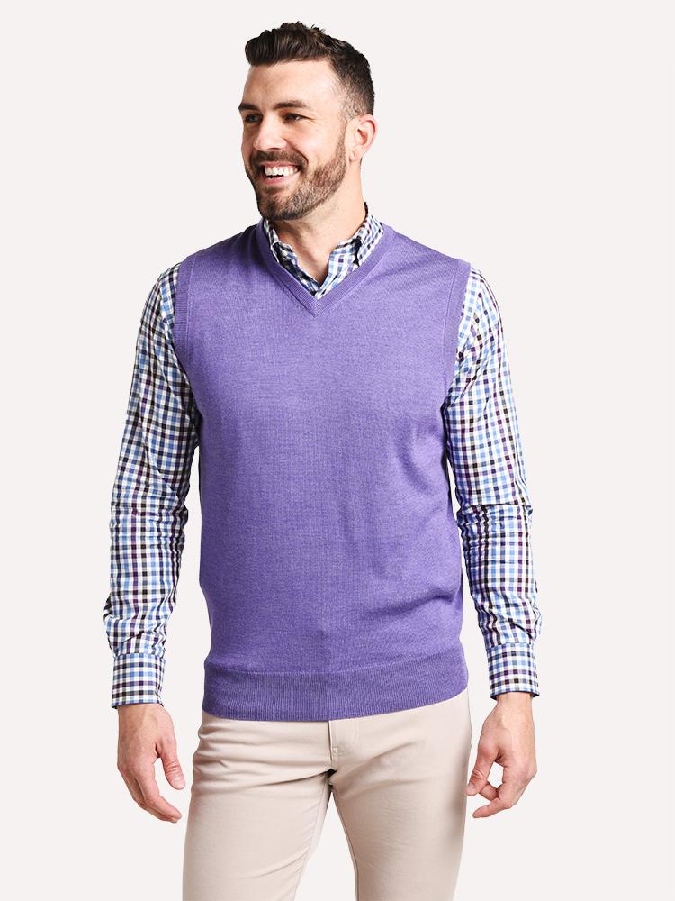 Peter Millar Men's Crown Soft V-Neck Vest - Saint Bernard