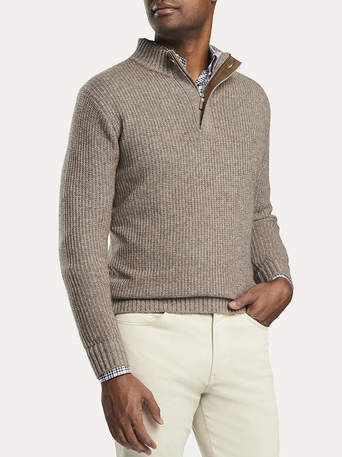 Peter Millar Basket Weave Quarter Zip Sweater