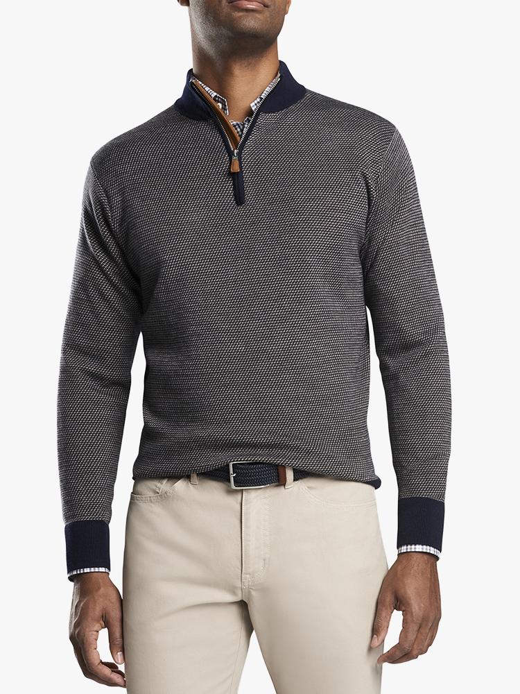 Peter Men’s Jacquard Quarter-Zip Sweater