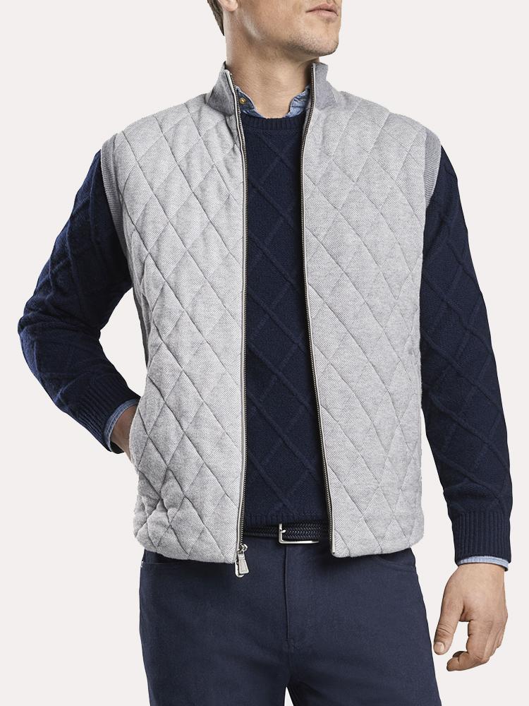 Peter Millar Mountainside Mills Full-Zip Birdseye Vest - Saint Bernard