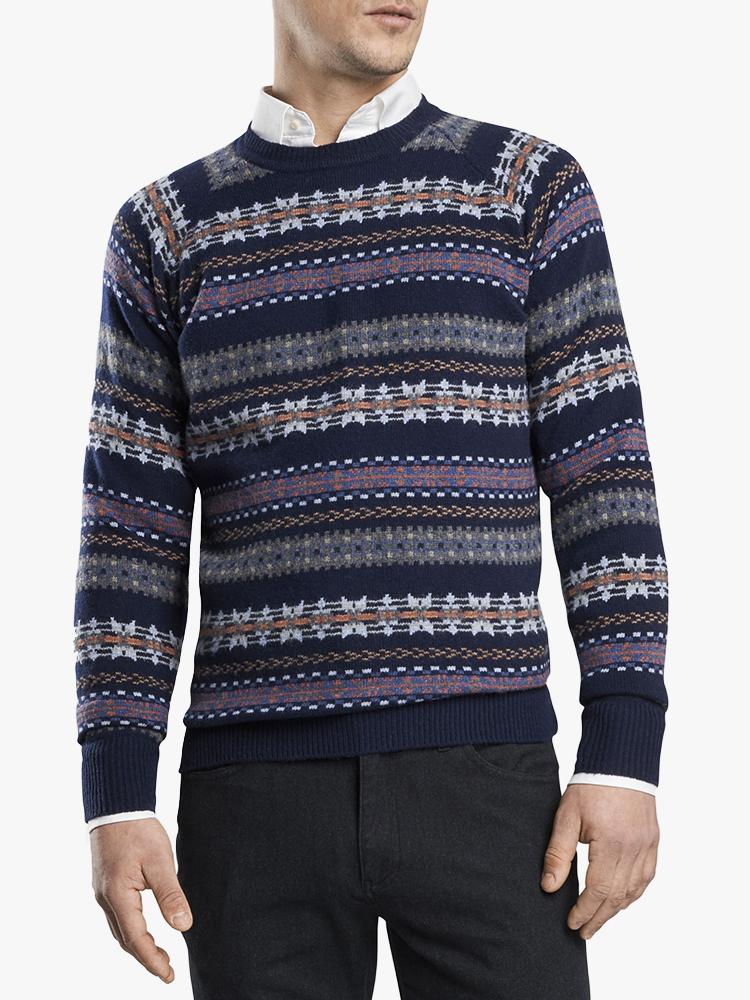 Peter Millar Men’s Mountainside Wicked Fair Isle Crewneck Sweater - Saint Bernard
