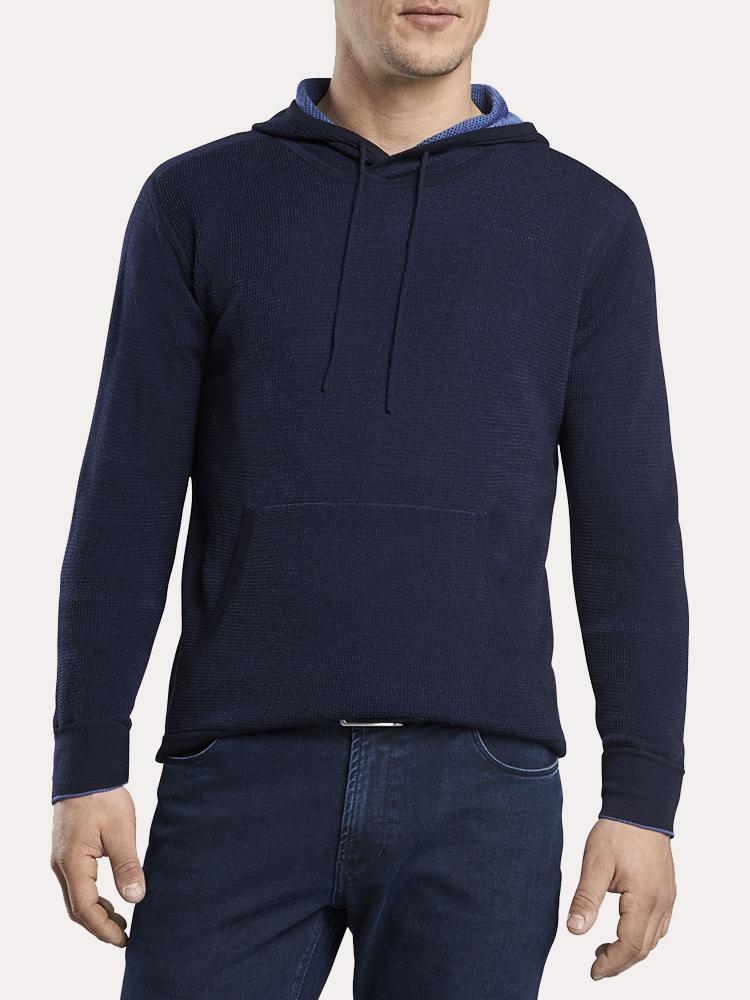 Peter Millar Mountainside Sierra Waffle-Stitch Hoodie - Saint Bernard