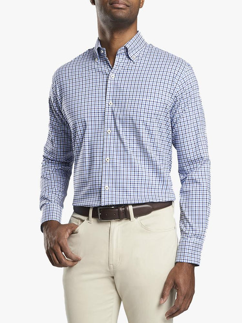 Peter Millar Men's Crown Light Stretch Parkcity Tattersall Shirt