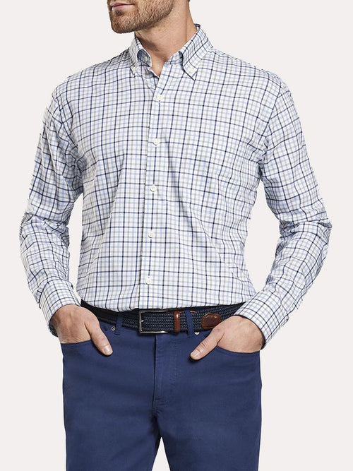 Peter Millar Crown Light Stretch Leadville Multi Tattersall Sport Shirt