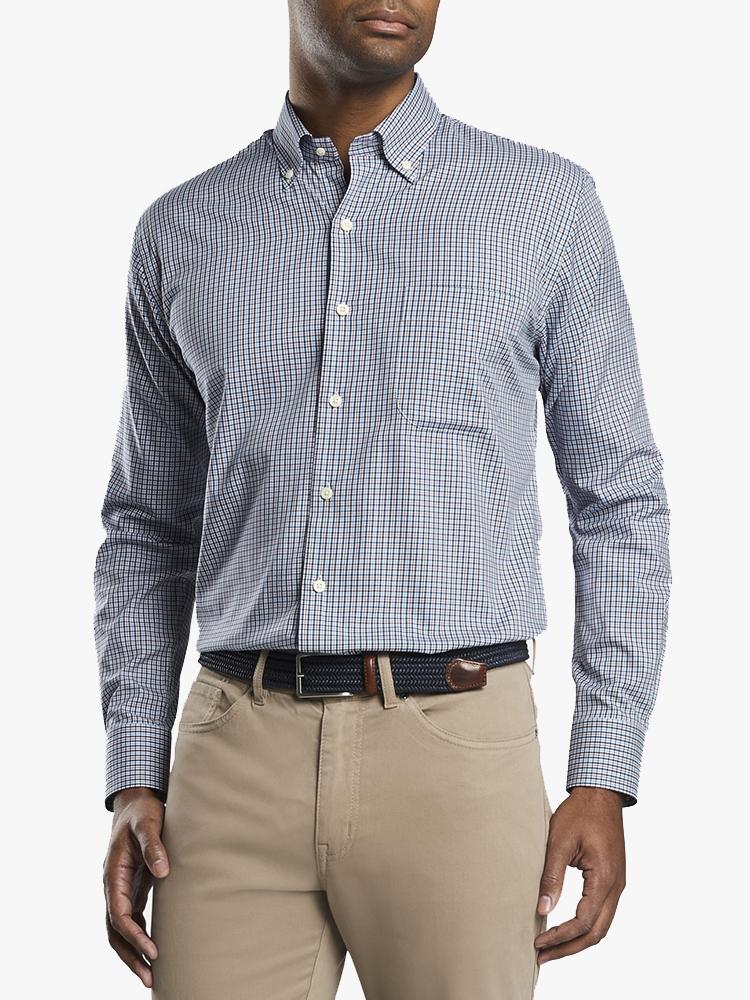 Peter Millar Men's Crown Soft Stretch Middlebury Mirco Sport Shirt - Saint Bernard