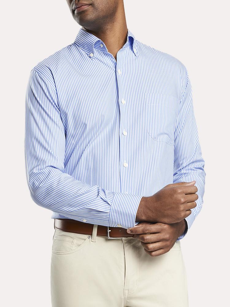 Peter Millar Crown Soft Stretch Capri Stripe Shirt - Saint Bernard