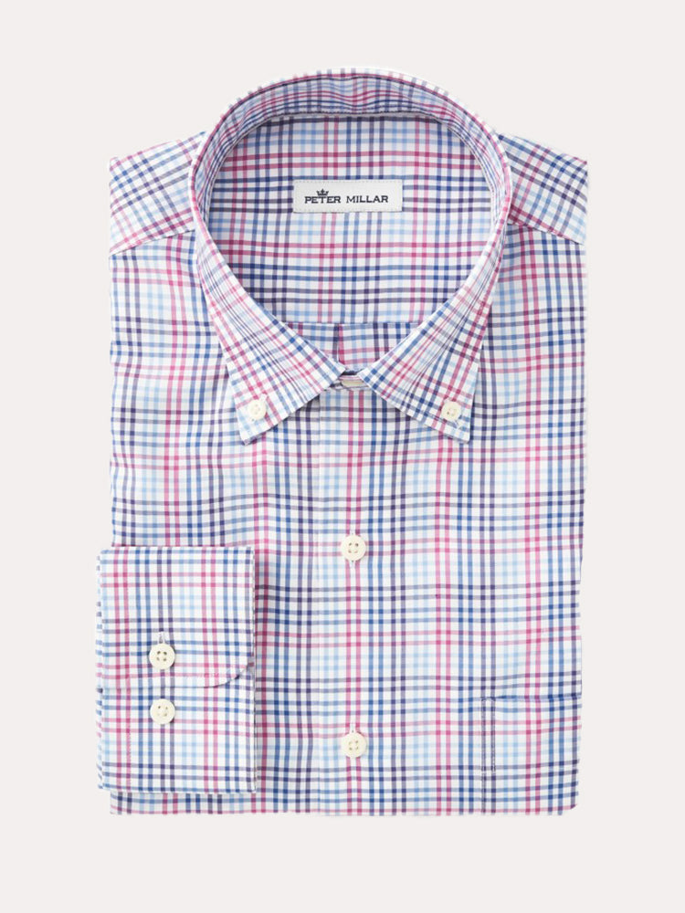 Peter Millar Crown Soft Stretch Manchester Multi Gingham Shirt - Saint Bernard