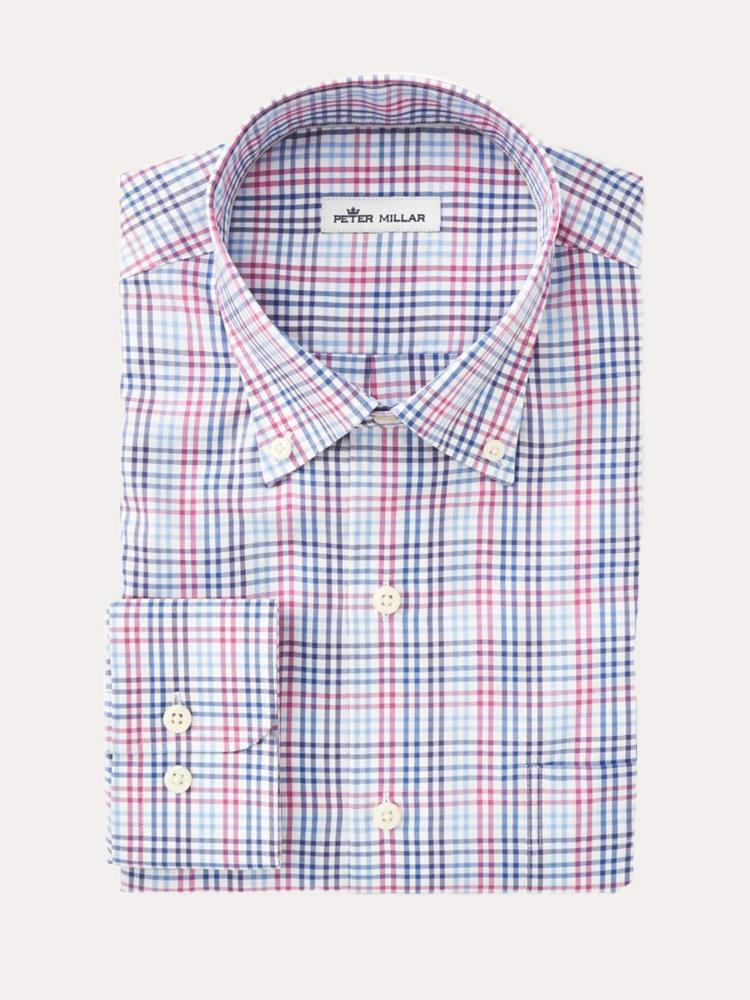 Peter Millar Crown Soft Stretch Manchester Multi Gingham Shirt - Saint Bernard