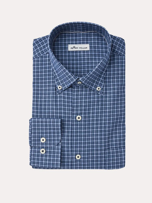 Peter Millar Men's Crown Fleece Stretch Sully Micro-Check Sport Shirt