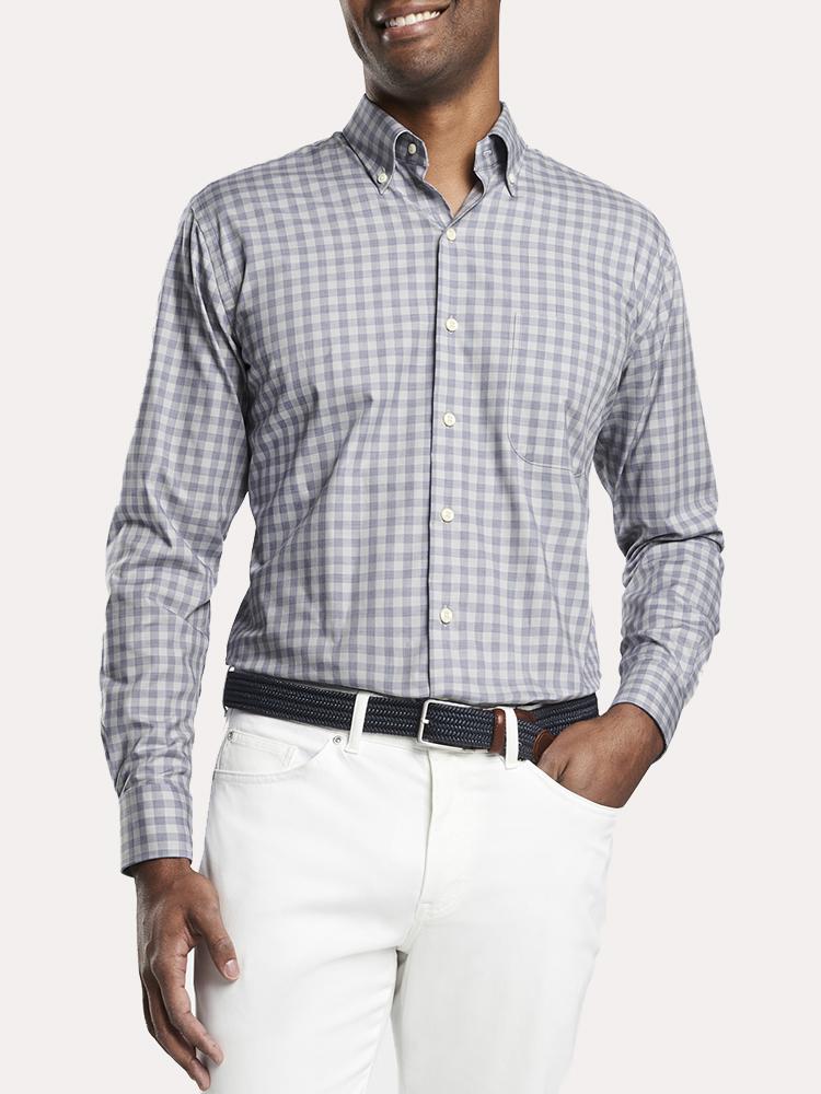 Peter Millar Crown Ease Stretch Woodberry Gingham - Saint Bernard