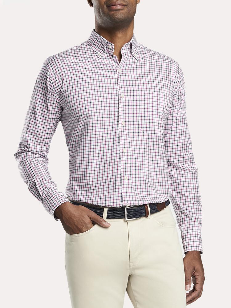 Peter Millar Men's Crown Ease Stretch McCall Tattersall - Saint Bernard