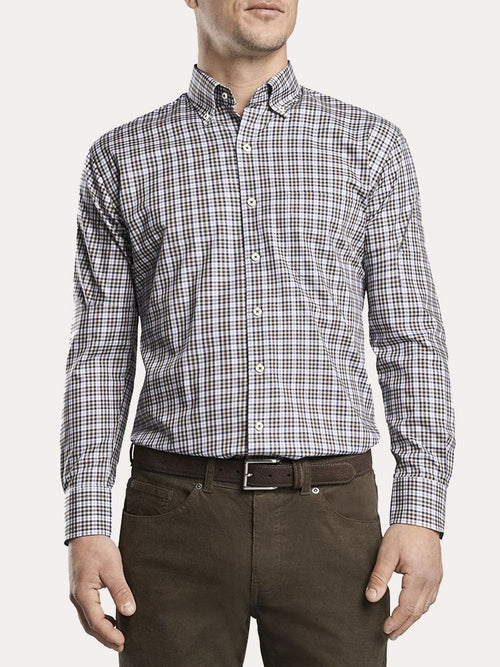 Peter Millar Crown Ease Stretch Worth Tartan Sport Shirt
