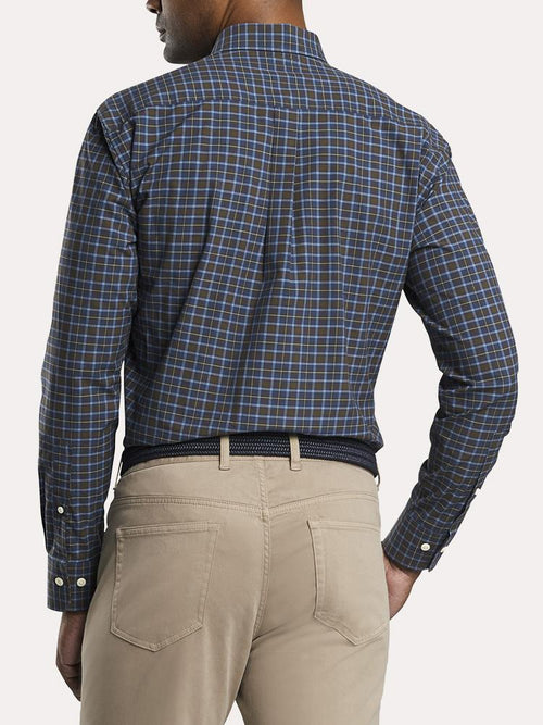 Peter Millar Crown Finish Stretch Grafton Plaid Sport Shirt