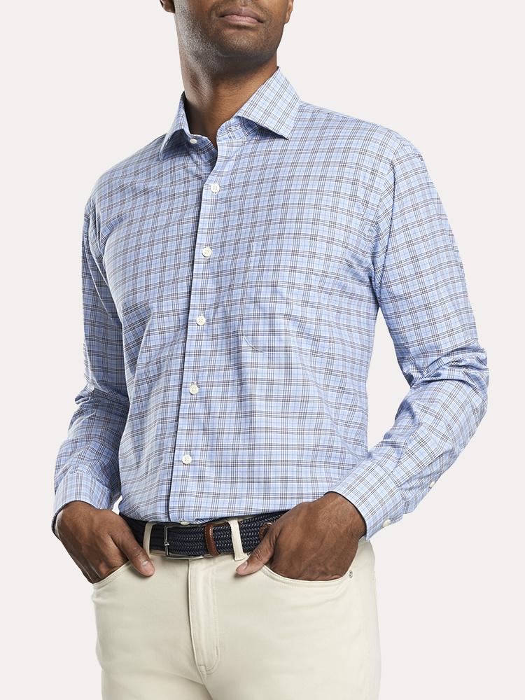 Peter Millar Men's Crown Finish Bernard Cotton-Blend Sport Shirt - Saint Bernard