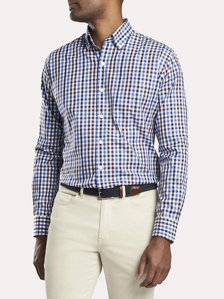 Peter Millar Baker Island Multi Gingham Sport Shirt - Saint Bernard