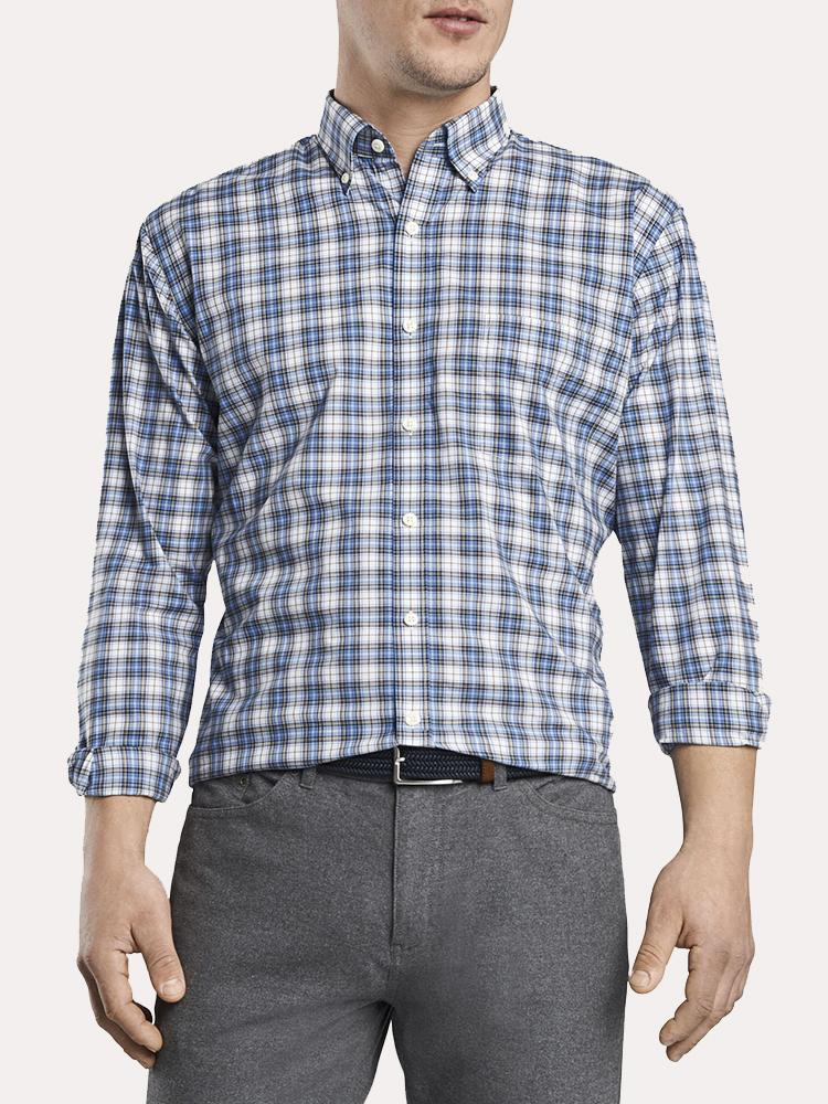 Peter Millar Mountainside Pacifica Coast Tartan Sport Shirt - Saint Bernard