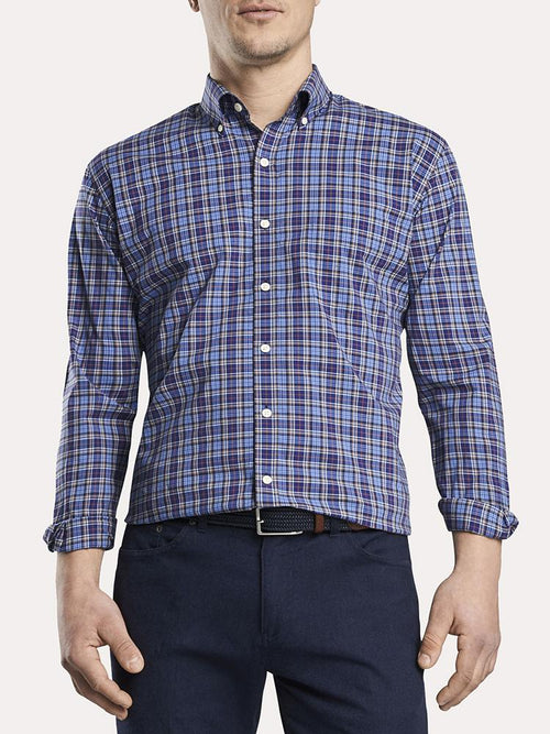 Peter Millar Men's Mountainside Half Moon Bay Tartan Sport Shirt