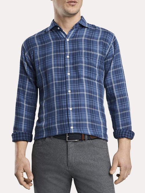 Peter Millar Men's Mountainside Beach Park Double-Cloth Sport Shirt