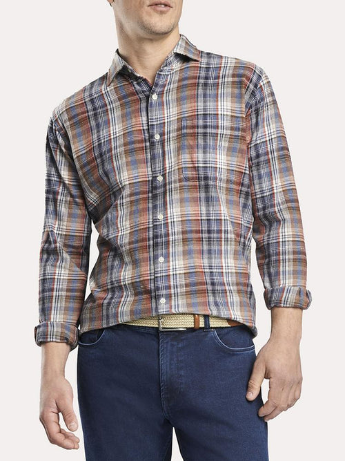 Peter Millar Mountainside Juno Dunes Multi-Plaid Sport Shirt