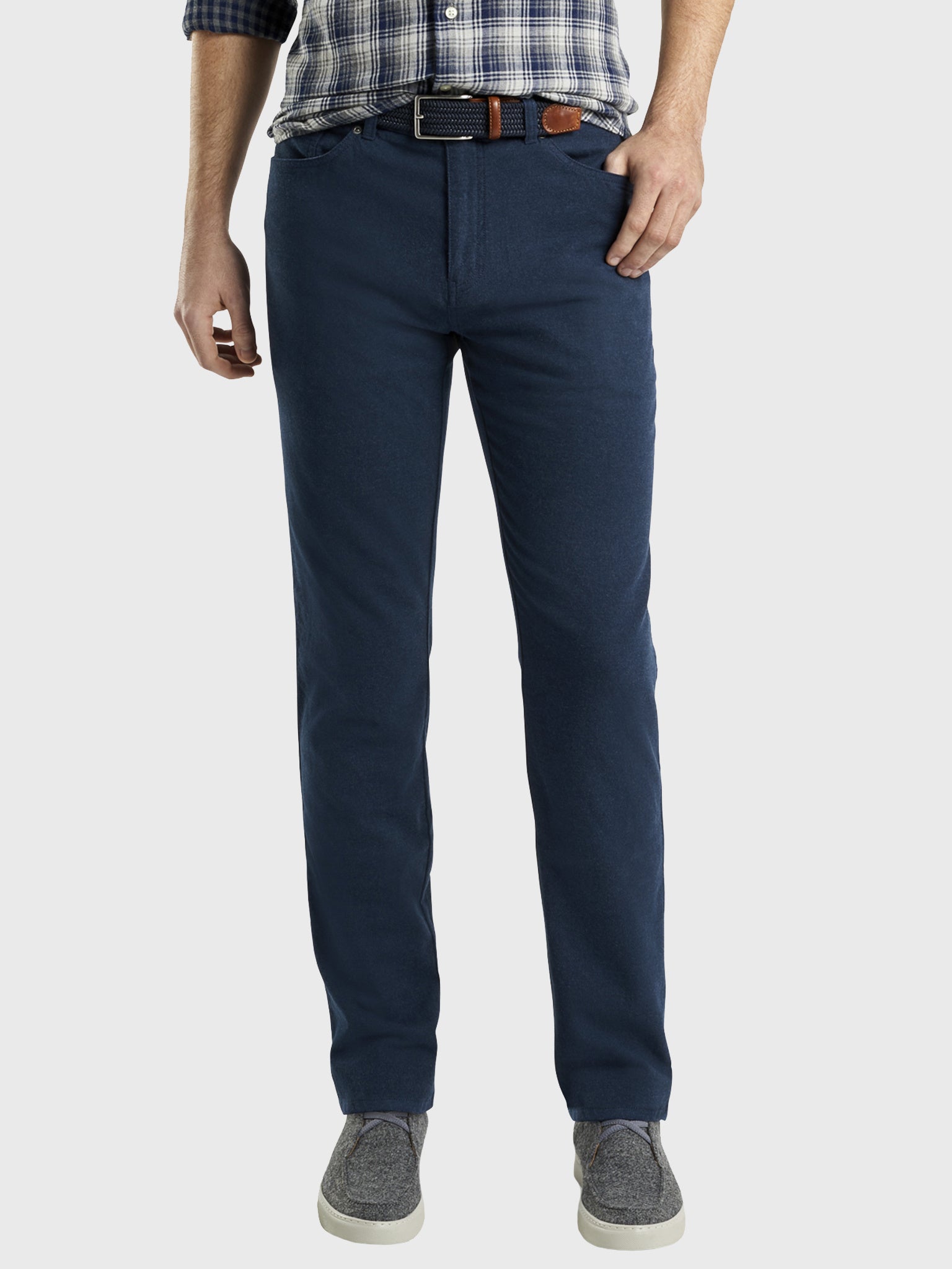Peter Millar Mountainside Men's Flannel Five-Pocket Pant - Saint Bernard