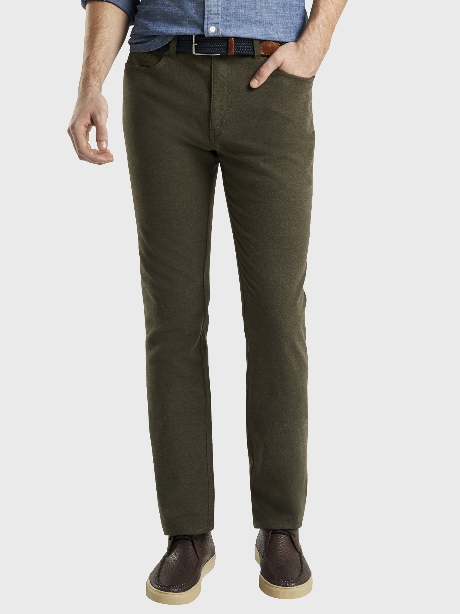 Peter Millar Mountainside Men's Flannel Five-Pocket Pant - Saint Bernard